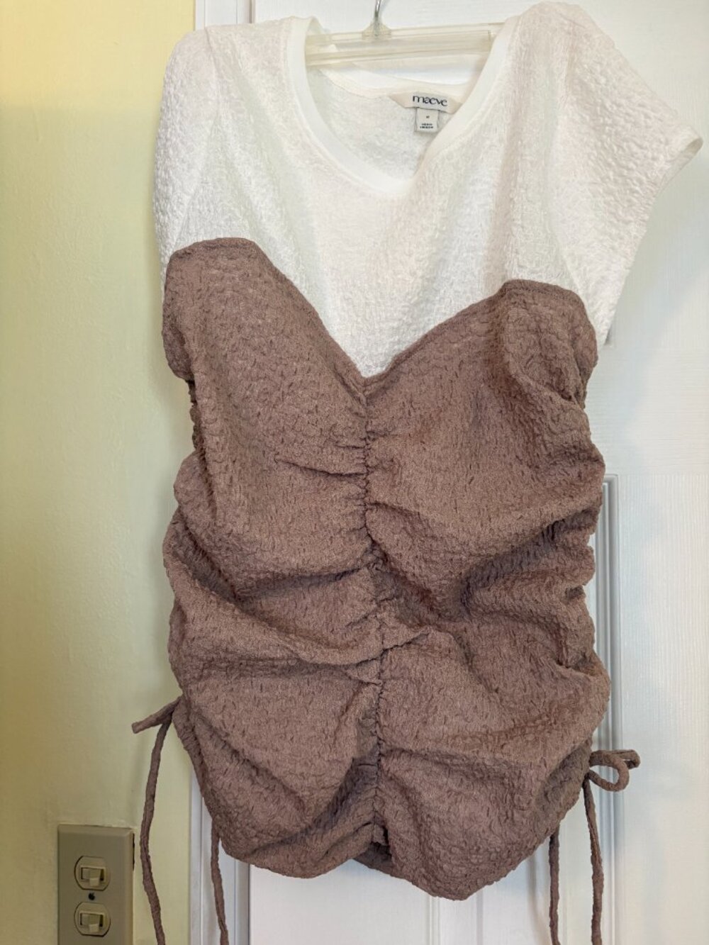 NWT Anthropologie Maeve Ruched Corset Short-Sleeve Top - Size M - Picture 4 of 9